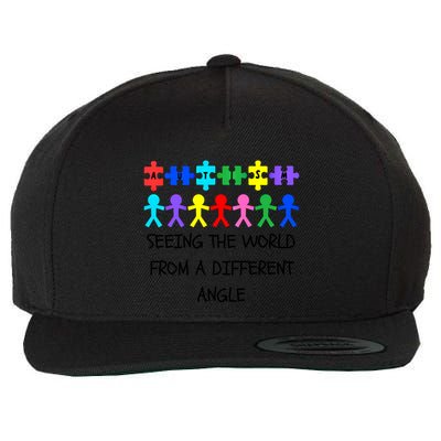 Autism Seeing The World From A Different Angle Awareness2024 Gift Wool Snapback Cap