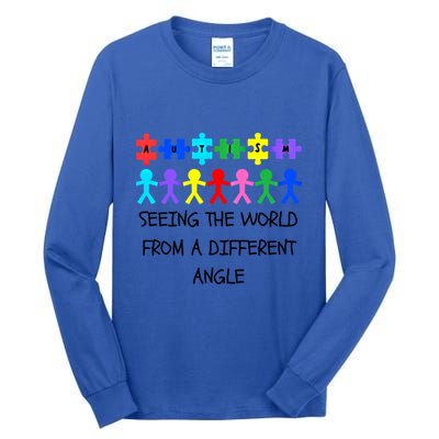 Autism Seeing The World From A Different Angle Awareness2024 Gift Tall Long Sleeve T-Shirt