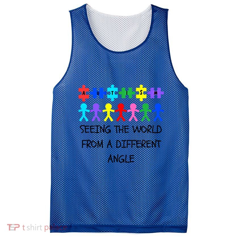 Autism Seeing The World From A Different Angle Awareness2024 Gift Mesh Reversible Basketball Jersey Tank