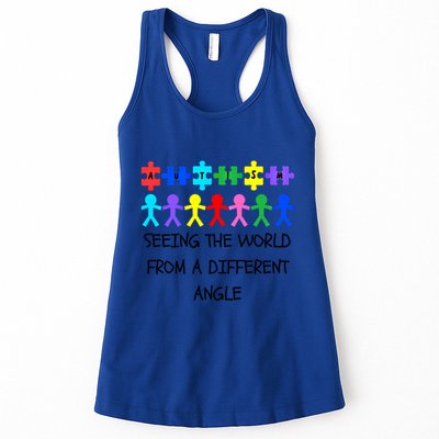 Autism Seeing The World From A Different Angle Awareness2024 Gift Womens Tank Top