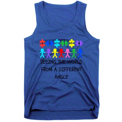 Autism Seeing The World From A Different Angle Awareness2024 Gift Tank Top