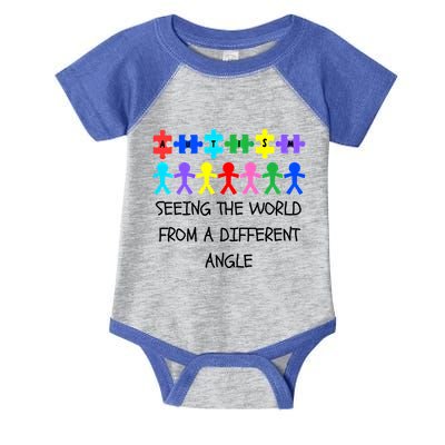 Autism Seeing The World From A Different Angle Awareness2024 Gift Infant Baby Jersey Bodysuit