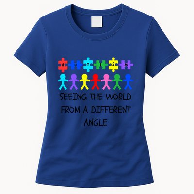 Autism Seeing The World From A Different Angle Awareness2024 Gift Womens T-Shirt