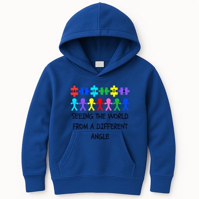 Autism Seeing The World From A Different Angle Awareness2024 Gift Kids Hoodie
