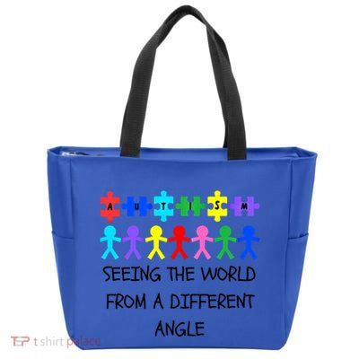 Autism Seeing The World From A Different Angle Awareness2024 Gift Zip Tote Bag