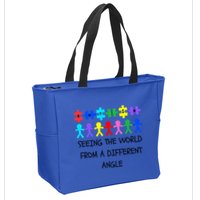 Autism Seeing The World From A Different Angle Awareness2024 Gift Zip Tote Bag