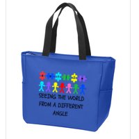 Autism Seeing The World From A Different Angle Awareness2024 Gift Zip Tote Bag