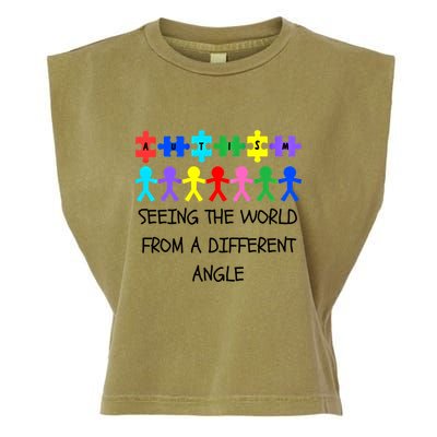 Autism Seeing The World From A Different Angle Awareness2024 Gift Garment-Dyed Women's Muscle Tee