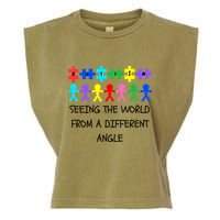 Autism Seeing The World From A Different Angle Awareness2024 Gift Garment-Dyed Women's Muscle Tee