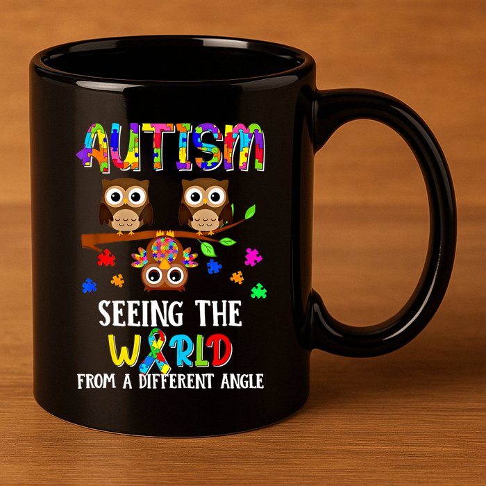 Autism Seeing The World From A Different Angle Gift 11oz C Handle Ceramic Mug