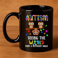 Autism Seeing The World From A Different Angle Gift 11oz C Handle Ceramic Mug