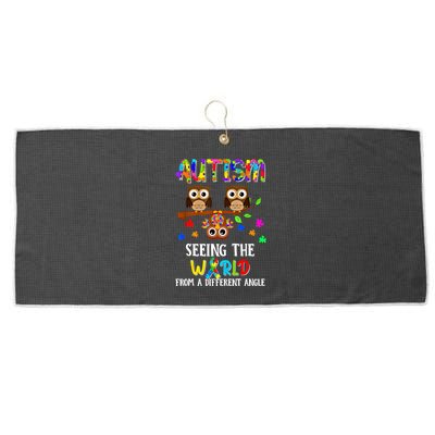 Autism Seeing The World From A Different Angle Gift Large Microfiber Waffle Golf Towel