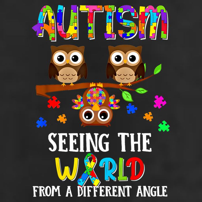 Autism Seeing The World From A Different Angle Gift Large Microfiber Waffle Golf Towel