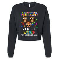 Autism Seeing The World From A Different Angle Gift Cropped Pullover Crew