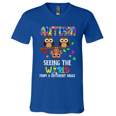 Autism Seeing The World From A Different Angle Gift V-Neck T-Shirt