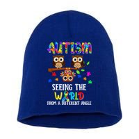 Autism Seeing The World From A Different Angle Gift Short Acrylic Beanie