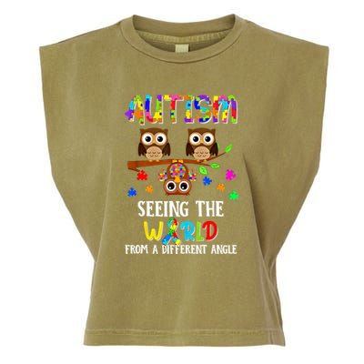 Autism Seeing The World From A Different Angle Gift Garment-Dyed Women's Muscle Tee