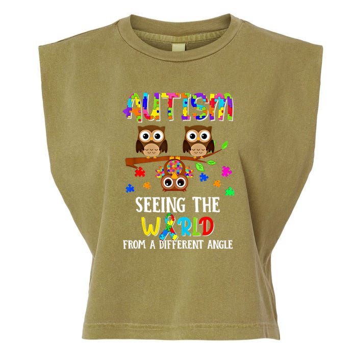 Autism Seeing The World From A Different Angle Gift Garment-Dyed Women's Muscle Tee