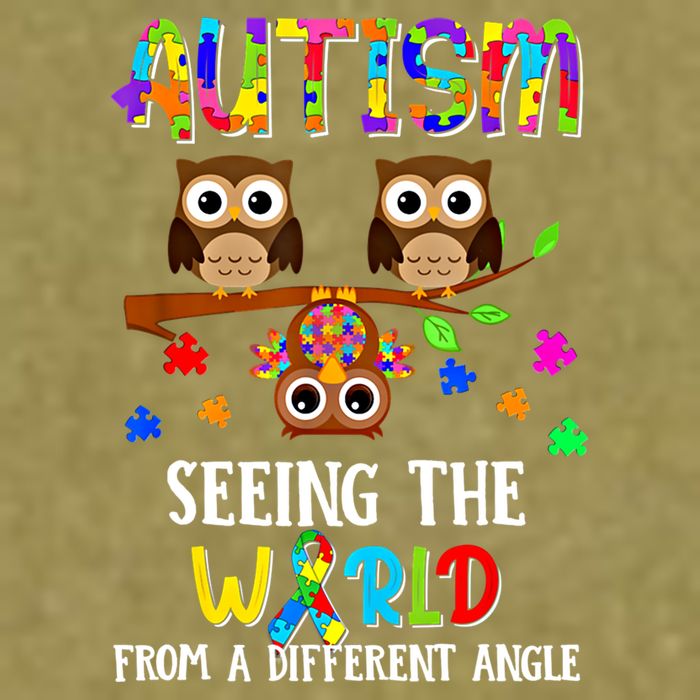 Autism Seeing The World From A Different Angle Gift Garment-Dyed Women's Muscle Tee