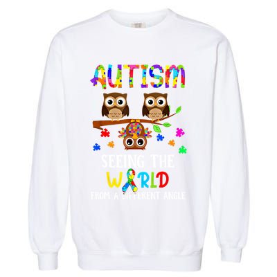 Autism Seeing The World From A Different Angle Gift Garment-Dyed Sweatshirt