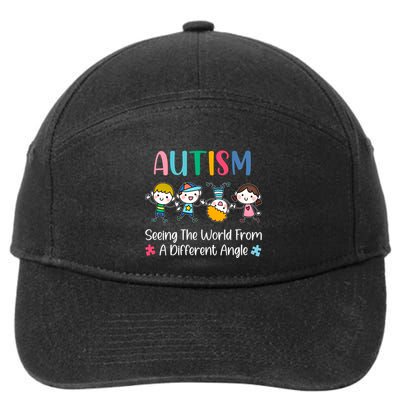 Autism Seeing The World From A Different Angle Gift 7-Panel Snapback Hat