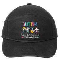 Autism Seeing The World From A Different Angle Gift 7-Panel Snapback Hat