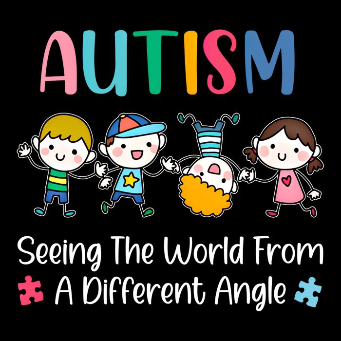 Autism Seeing The World From A Different Angle Gift 7-Panel Snapback Hat
