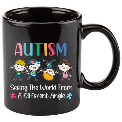Autism Seeing The World From A Different Angle Gift 11oz C Handle Ceramic Mug