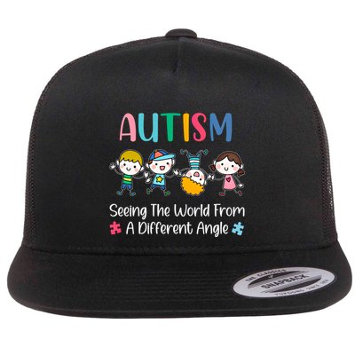 Autism Seeing The World From A Different Angle Gift Flatbill Hat