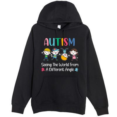 Autism Seeing The World From A Different Angle Gift Premium Pullover Hoodie