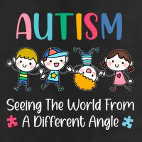 Autism Seeing The World From A Different Angle Gift Large Microfiber Waffle Golf Towel