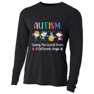 Autism Seeing The World From A Different Angle Gift Cooling Performance Long Sleeve Crew