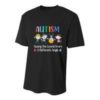 Autism Seeing The World From A Different Angle Gift Youth Performance Sprint T-Shirt