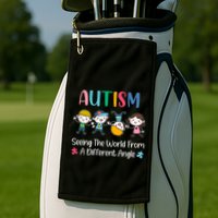 Autism Seeing The World From A Different Angle Gift Golf Towel
