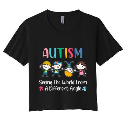 Autism Seeing The World From A Different Angle Gift Crop Top