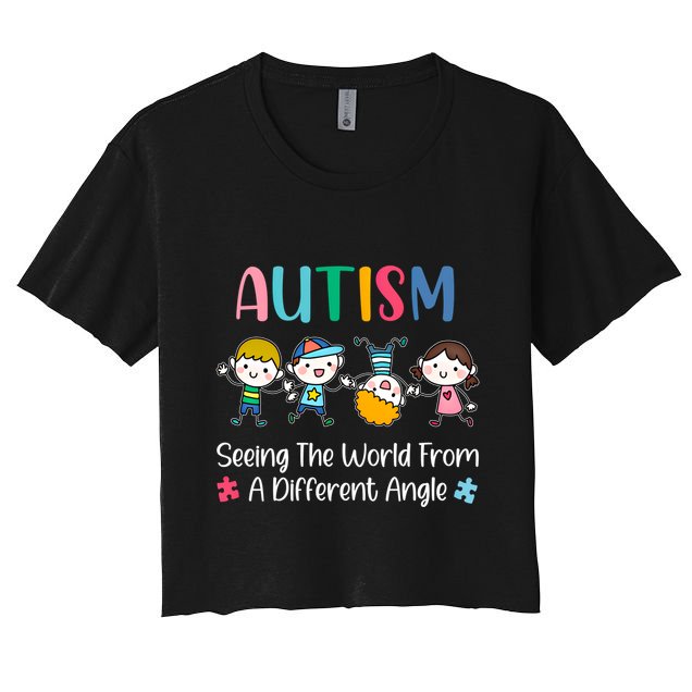 Autism Seeing The World From A Different Angle Gift Crop Top
