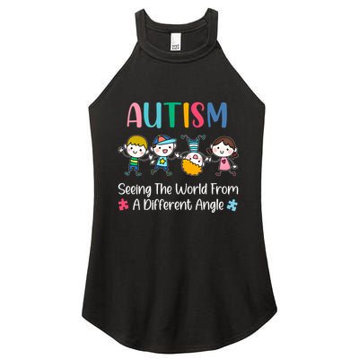 Autism Seeing The World From A Different Angle Gift Women's Perfect Tri Rocker Tank