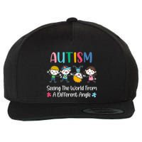 Autism Seeing The World From A Different Angle Gift Wool Snapback Cap