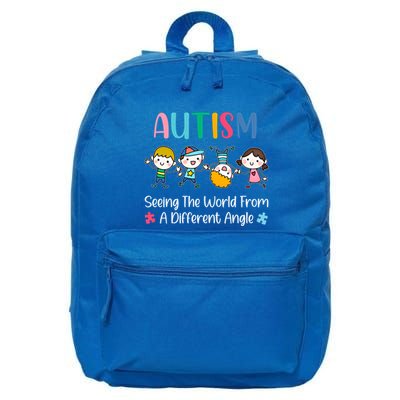 Autism Seeing The World From A Different Angle Gift 16 in Basic Backpack