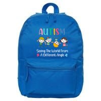 Autism Seeing The World From A Different Angle Gift 16 in Basic Backpack