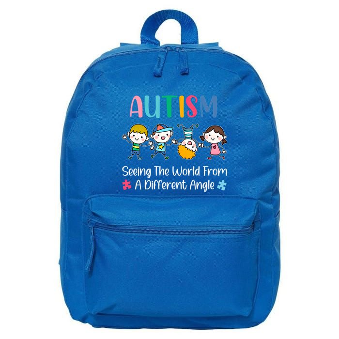 Autism Seeing The World From A Different Angle Gift 16 in Basic Backpack