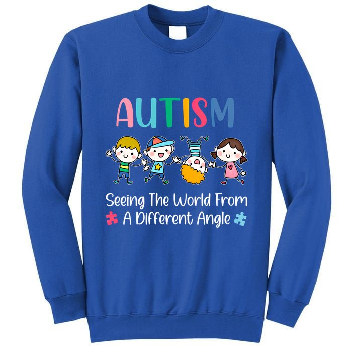 Autism Seeing The World From A Different Angle Gift Tall Sweatshirt