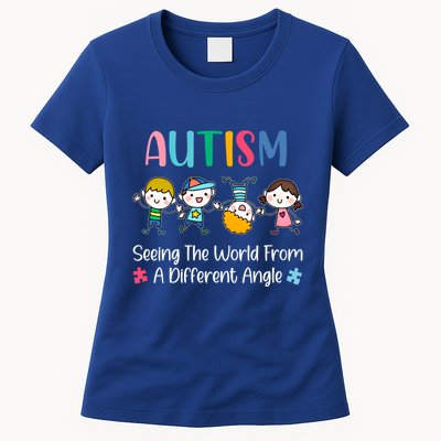Autism Seeing The World From A Different Angle Gift Womens T-Shirt