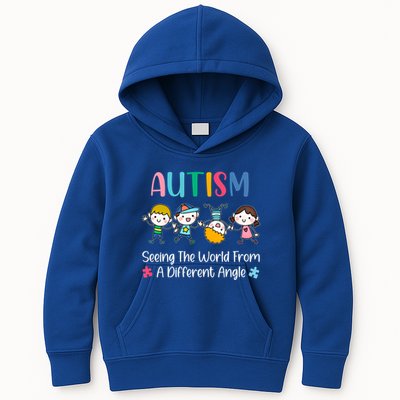 Autism Seeing The World From A Different Angle Gift Kids Hoodie