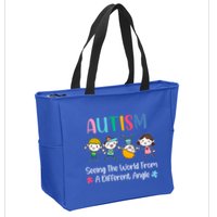 Autism Seeing The World From A Different Angle Gift Zip Tote Bag