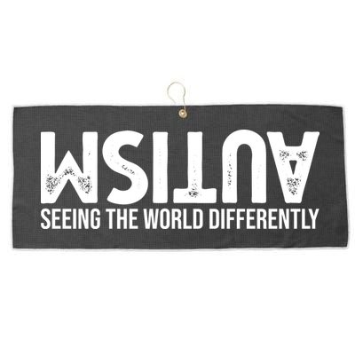 Autism Seeing The World Differently Quote Large Microfiber Waffle Golf Towel