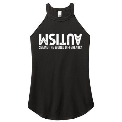 Autism Seeing The World Differently Quote Women's Perfect Tri Rocker Tank