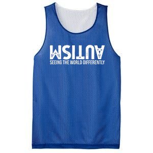 Autism Seeing The World Differently Quote Mesh Reversible Basketball Jersey Tank