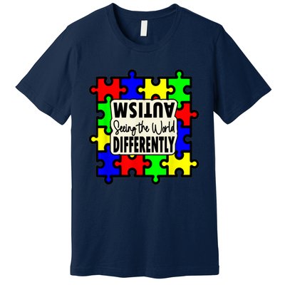 Autism Seeing The World Differently Men Women Child Premium T-Shirt