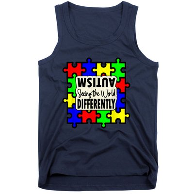 Autism Seeing The World Differently Men Women Child Tank Top